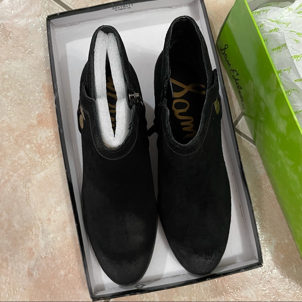 Sam Edelman Black Surde Leather Ankle Booties 6M